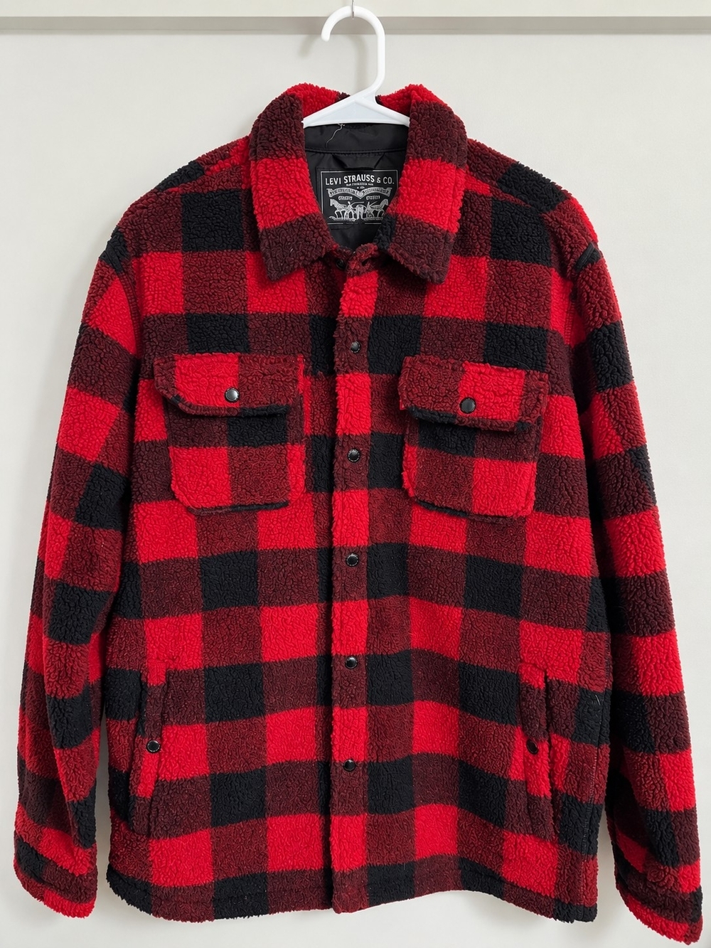 Levi's Buffalo Plaid Sherpa Button-Down Shirt Jacket - MENS M